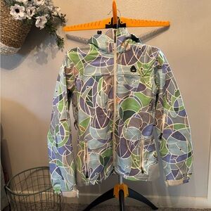 Empyre Raincoat with Blue and Green Pattern